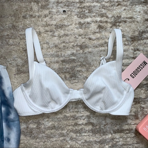 🤍Missguided White Waffle Knit Bikini Top - Picture 6 of 9